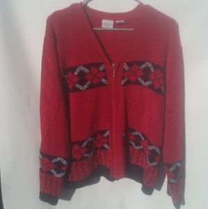 Carolina Colours Plus zip front Grandma Cardigan Size 14/16